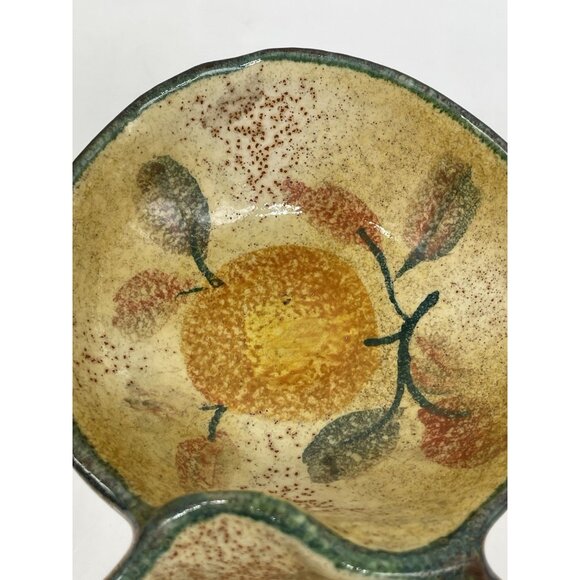 Modigliani Italy Terra Cotta Glazed Pottery Small Double Side Dish Condiment EUC - Picture 11 of 16